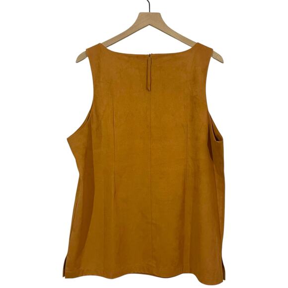 Soft Surroundings Constance Faux Suede Tank - Brown Sugar - XL - Picture 4 of 14